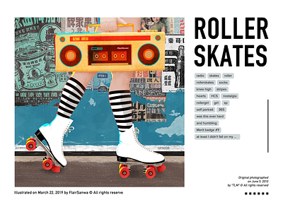 Rollerskates girl illustrator postcard ps radio roller skated socks