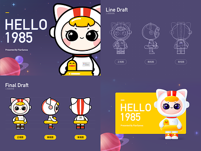 Hello1985 all astronaut cat cute draft expression mascot pet universe view