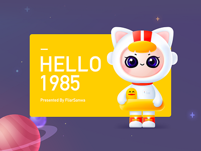 Hello1985 04 astronaut cat cute draft expression mascot pet universe view