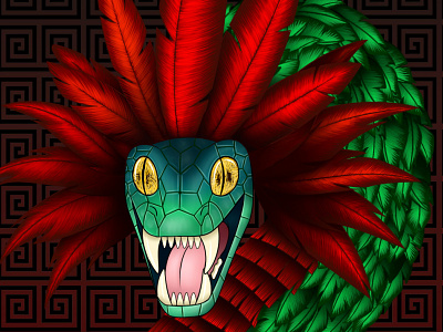 Kukulkán digitalillustration illustration kukulkan maya paintoolsai