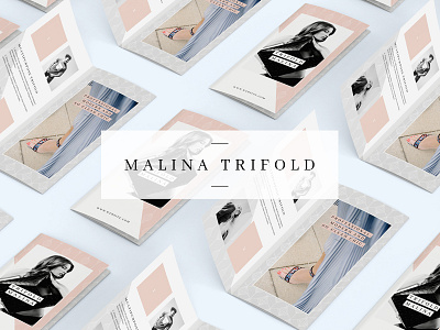 MALINA Trifold Brochure + Pattern brochure fashion feminine indesign lifestyle magazine malina multipurpose pattern print template trifold