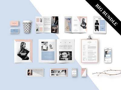 MALINA Branding Bundle – All in One brand branding brochure bundle business cards corporate design flyer instagram pattern resume social media trifold