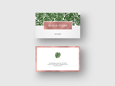 Business Card "Monstera & Rosegold"