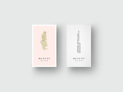 Business card template golden leaf