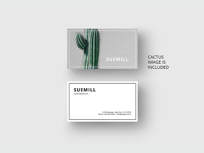 Business card template with cactus