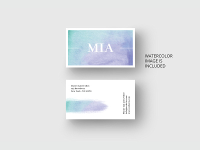 Watercolor business card template