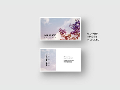 Purple tree business card template