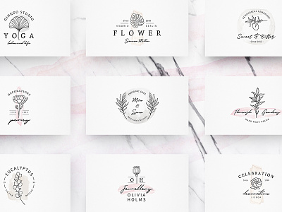 So Flowery Branding Kit+Watercolours brand branding clean elegant female feminine floral flowers logo logos modern premade