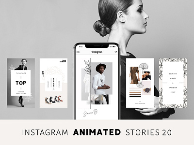 ANIMATED Instagram Stories – Pure animated animation clean female instagram marketing media minimal social socialmedia stories story
