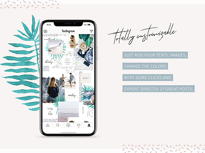 Charming Instagram Puzzle Template clean creative design female graphic instagram instapuzzle media minimal puzzle social