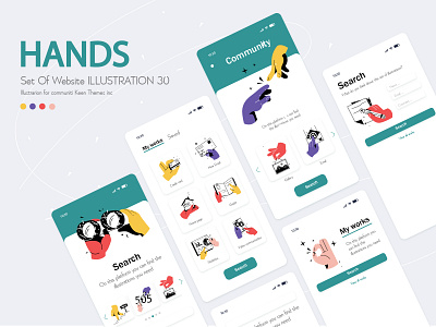 Collection of web illustrations "Hands" website
