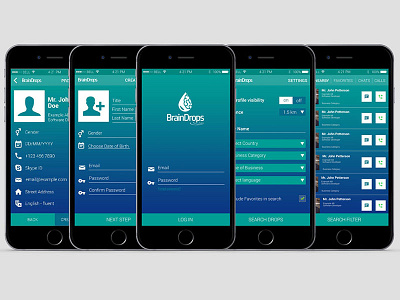 Brain Drops android app design ios mobile ui ux