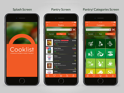 Cooklist Mobile App design graphic ios mobile app ui ux