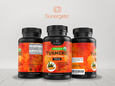 Organic Turmeric graphic design label packaging