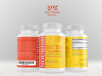 Biotin Gummies graphic design label label design packaging supplement