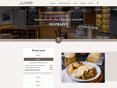 Webdesign of restaurant "Na Pražci" catering design design of website design ui design web restaurant ui ux web web design webdesign website
