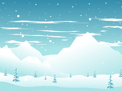 Download Winter landscape vector art flat design style