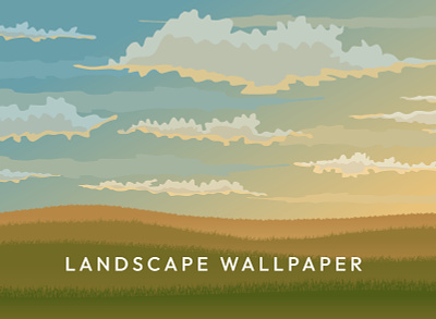 Nature grassland wallpaper landscape design Premium animation branding design graphic design illustration vector