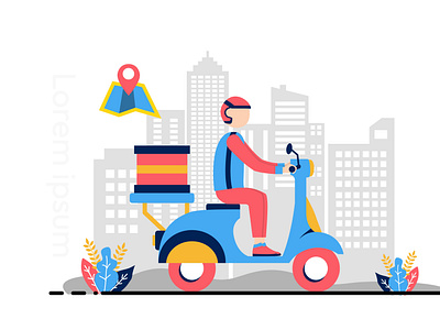 Courier Flat Illustration