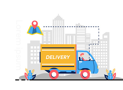 Courier Flat Illustration 3d animation branding design graphic design illustration logo motion graphics typography ui ux vector