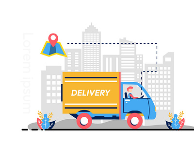 Courier Flat Illustration