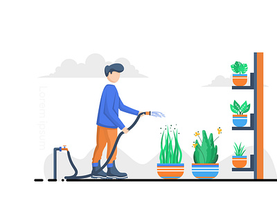 Gardener Flat Illustration animation graphic design illustration