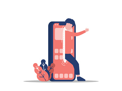Man with gadget flat illustration animation branding design graphic design illustration vector