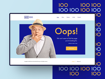 AIG 100 - 404 Page Design 100 404 aig design page plan for 100 retirement