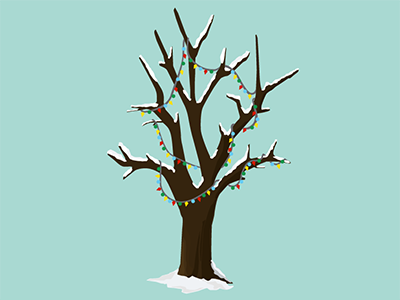 tree in winter 2d christmas illustrator tree vector winter winter tree