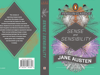 Jane Austen Book Cover Series, Sense & Sensibility book book cover design collage cover jane austen