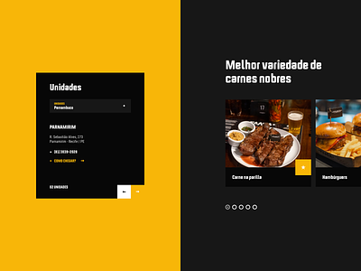 FAACA - Boteco e Parrilla adobexd black black and white design food layout site ui uiux website xd yellow