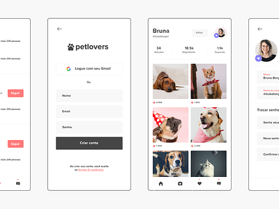 Petlovers - Make a difference, adopt. adobexd adoption animals applicaiton application ui design layout pets pink ui uiux xd
