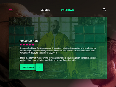 TV App | Example breaking bad design game of thrones tv app tv series tv shows