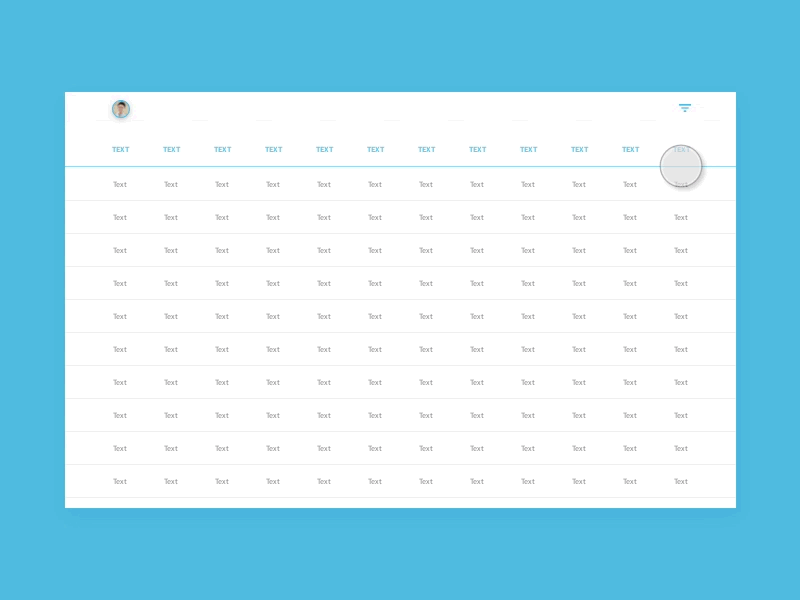 iFilter data filter modal table