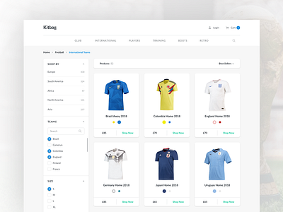 Kitbag Redesign ecommerce football soccer world cup