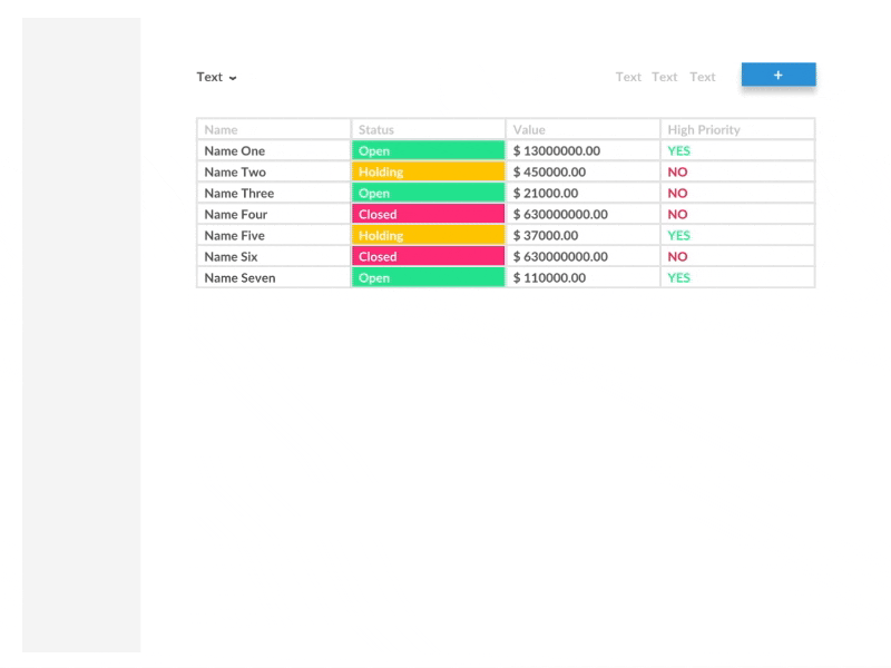 CRM App animation crm dashboard data desktop flinto interaction sales