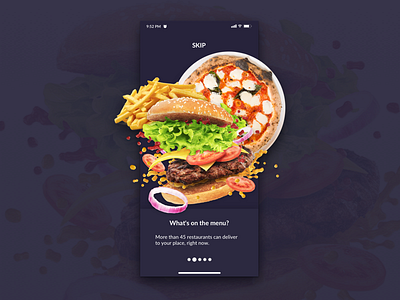 Onboarding Screen | Food App colombia design food greek italian london mobile pizza sushi ui ux
