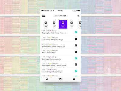 UX Conference | My Schedule Screen app event london mobile ux ux ui