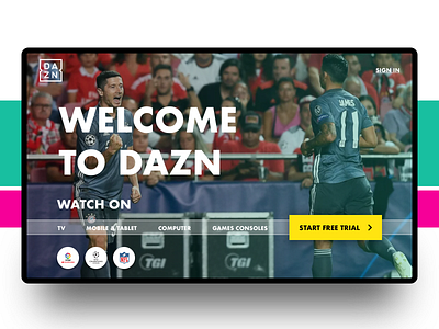 Dazn Sport Streaming | Landing app dazn football landing page soccer sport streaming uidesign ux design