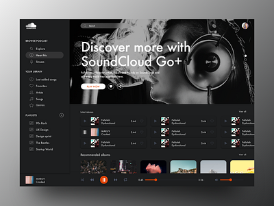 Soundcloud - Dark app desktop ios music podcast