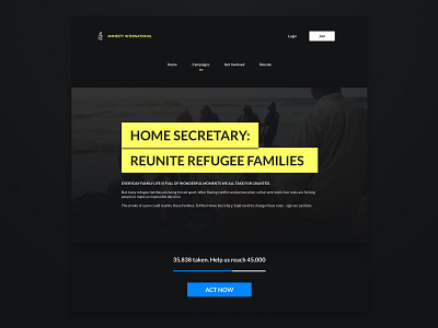 Amnesty International - Campaign Redesign amnesty design human product design ui ux