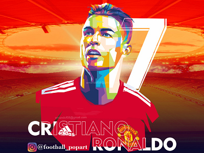 Cristiano Ronaldo Pop Art Portrait Style! cartoon corel cr7 design graphic design illustration manchesterunited pop art ronaldo siu soccer wpap