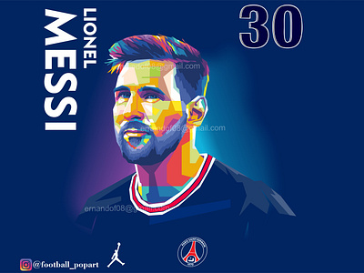 Lionel Messi Pop Art Style - PSG