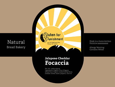 Product Label for Bread Bakery