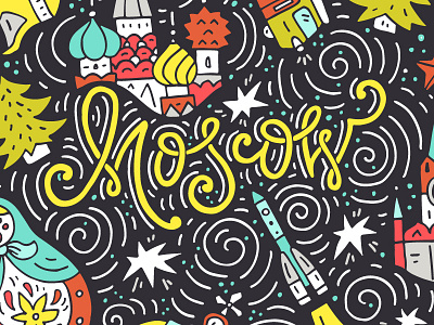 Moscow concept concept doodle drawing illustration moscow outline travel vector