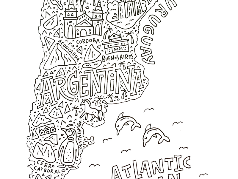 Map of Argentina sketch by Olga Zakharova on Dribbble