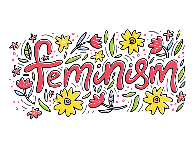 Feminism card feminism girl handdrawn illustration lettering letters power quote typography vector words