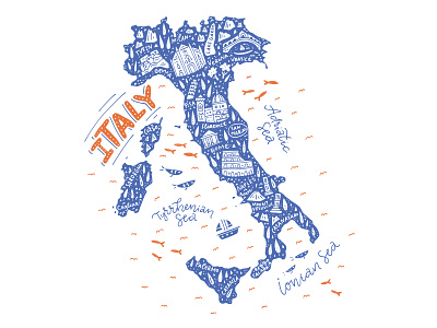 Italy Map cartoon drawing illustration italy map map drawing maps usa vector