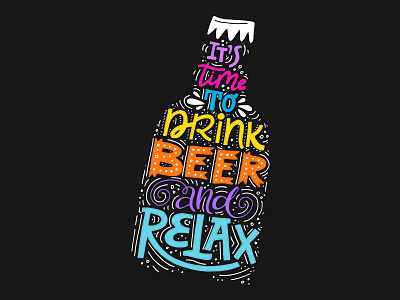 Relax & Drink Beer beer concept doodle handdrawn illustration lettering sketch