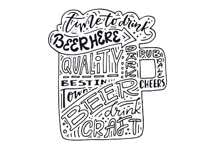 It's Beer Time beer concept doodle handdrawn illustration lettering sketch